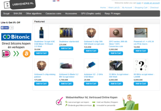Dutch mining webshop USBMiners.nl accepts Blackcoins