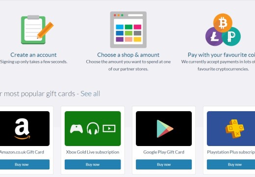 Buy giftcards for Amazon.co, Starbucks, Google with Blackcoins