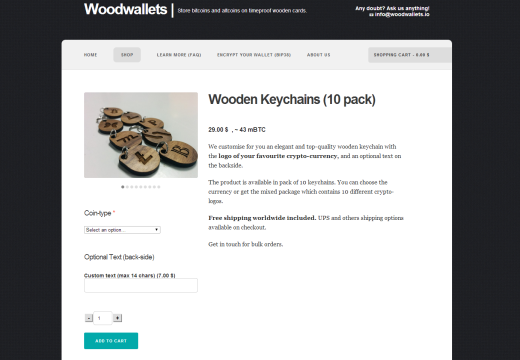 Wooden Keychains now with Blackcoin logo